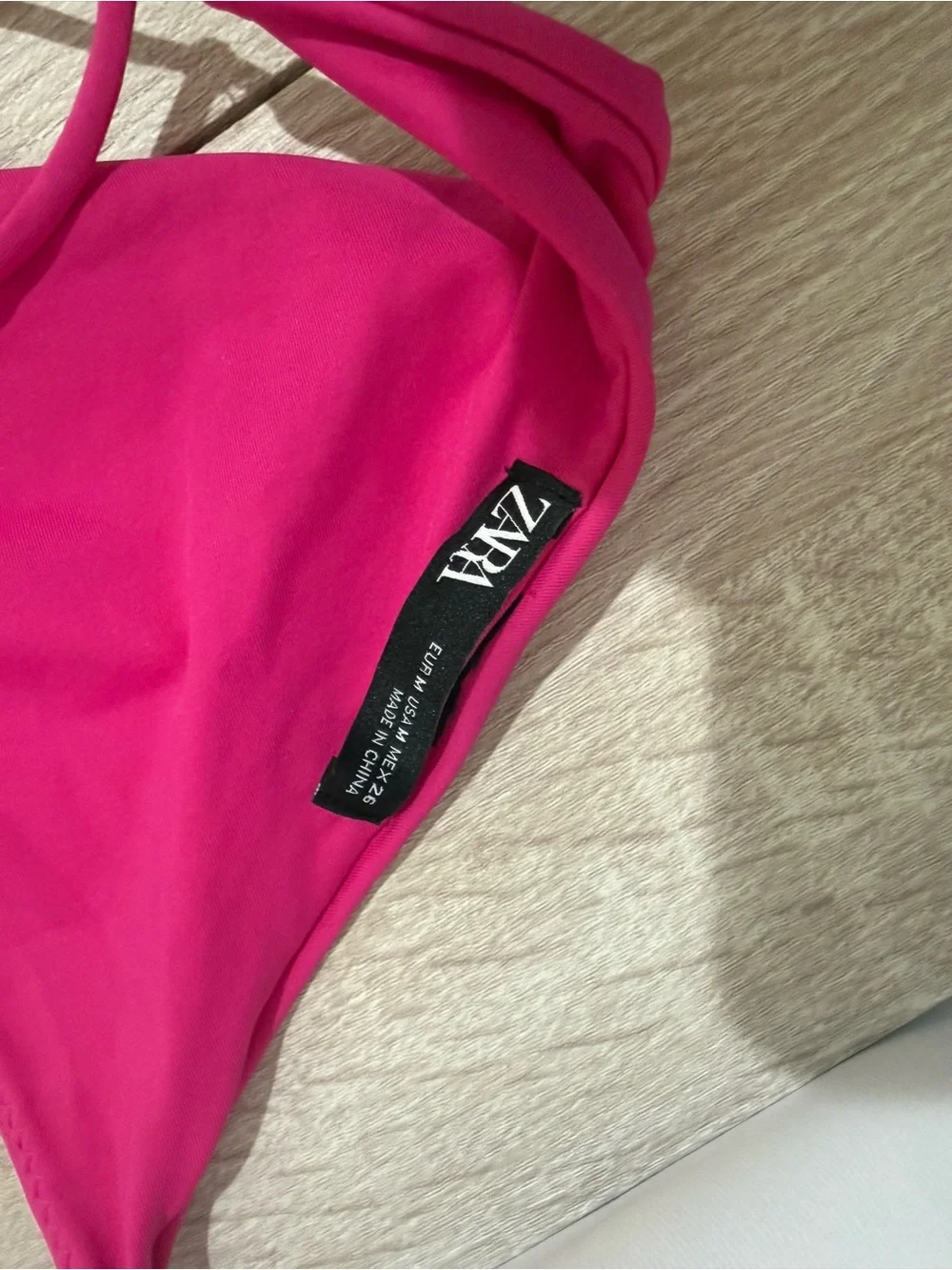 Zara Hot Pink Bikini Bottom with Tie Detail